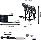 Paulmann Leuchten Paulmann 93696 Outdoor Plug & Shine 3er-Set Spot Sting Basisset IP67 3000K 3 x 6W