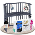 babybay Original Beistellbett aus massivem Buchenholz / kompakt & verwandelbar / Kinderbett Höhe stufenlos verstellbar & umweltfreundlich / mitwachsendes Babybett (weiß lackiert) / inkl. Matratze