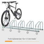 HOMCOM Fahrradständer Mehrfachständer 5 Fahrräder erweiterbar