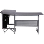 HOMCOM Eckschreibtisch L-Form mit Tastaturablage & PC-Tower-Halterung