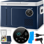 KESSER Kompressor Kühlbox 2in1 Doppelzone Kühl & Gefrierfach elektrische Gefrierbox mit 2x Kühlakkus & LED-Touch-Bedienung | Kühlschrank Kühlung bis -20 °C für Camping, Auto, Lkw 12/24V 230V