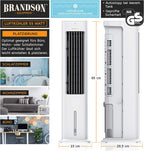 Brandson - Luftkühler mit Wasserkühlung 5 in 1 - Verdunstungskühler, Luftbefeuchter, Ventilator & Luftreiniger, mobile Klimaanlage ohne Abluftschlauch - Preisträger 2025 - leise - 5L Wassertank