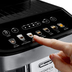 De'Longhi Magnifica Evo ECAM 292.81.B Kaffeevollautomat mit LatteCrema Milchsystem, 7 Direktwahltasten für Cappuccino, Espresso und weitere Kaffeespezialitten, 2-Tassen-Funktion, Schwarz