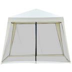 Outsunny Gartenpavillon mit Moskitonetz wasserabweisend cremeweiß