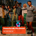 JBL Partybox Stage 120 in Schwarz – Tragbare Bluetooth-Lautsprecher-Box mit JBL Pro Sound, Lichtshow, KI-Sound-Boost und Teleskopgriff – 12 h Laufzeit