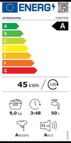 LG F4WV7080, Klasse A, Frontlader-Waschmaschine 8 kg, 1400 U/Min, AI Direct Drive, Wi-Fi, Tiefenreinigung mit Dampf, Groe Kapazitt, TRIPLE A, Auentür aus Sicherheitsglas, 62 x 60 x 85 cm  Wei