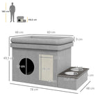 Edelstahl Futternapf Set 2 Näpfe Grau 78x48x49,5 cm