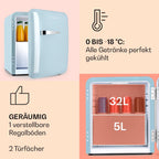 Klarstein Audrey Mini - kleiner Kühlschrank, kompakte Mini-Bar, freistehend, Kompressionskühlung, Fassungsvermögen, Kühlung: 0-10 °C, Mini-Kühlschrank mit 70 Liter Fassungsvermögen, rot