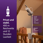 PHILIPS Avent Connected Videophone mit WLAN, hochwertiger HD-Kamera, Infrarot-Nachtsichtfunktion, Schrei-Erkennung, Gegensprechfunktion, 12 Stunden Bildschirmlaufzeit im Eco-Modus, Modell SCD951/26