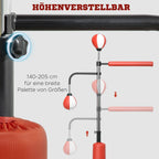 SPORTNOW Standboxsack höhenverstellbar Speedbälle Reflexstange