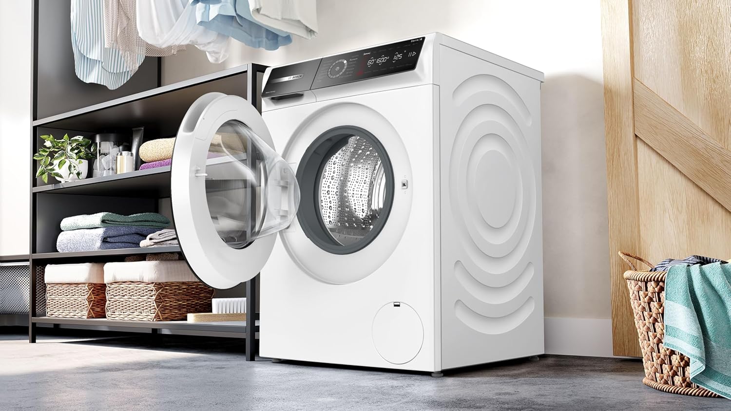 BOSCH WAN28127 Waschmaschine Serie 4, Frontlader mit 8kg Fassungsvermögen, 1400 UpM, Iron Assist, Active Water Plus, EcoSilence Drive, Speed Perfect, Weiß, 60cm