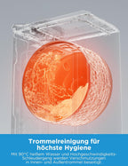 Midea Toplader Waschmaschine MF10ET70B / 7KG / A / 1200 U/min/BLDC Inverter Mortor/Dampffunktion/SoftOpener/XL Türöffnung/Kurz 15'&45' / Mehrere Temperaturoptionen/AquaStop, Weiß