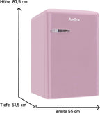 Amica KGC 15632 T Retro Kühl-/Gefrierkombination / Ice Blue (Türkis) / 144cm (H) x 55cm (B) x 62cm (T) / Retro-Design / Kühlschrank mit Gefrierfach