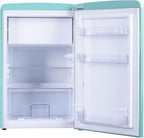 Amica KGC 15632 T Retro Kühl-/Gefrierkombination / Ice Blue (Türkis) / 144cm (H) x 55cm (B) x 62cm (T) / Retro-Design / Kühlschrank mit Gefrierfach
