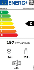 Gorenje N 619EAW4 Kühl-Gefrier-Kombination / LED Display / 186 cm / 300 l / NoFrostPLus / Gemüsefach mit Feuchteregler / FastFreeze / weiß