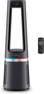 Rowenta QU5062 Eclipse 3in1 Luftreiniger | Heizlüfter | Ventilator | filtert 99,9% der Partikel | für 30 m2 Raumgre | schnelle Heizung bis zu 35°C | automatischer Tag- und Nachtmodus | Schwarz/Grau