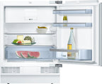 Bosch KUL15AFF0 Serie 6 Unterbau-Kühlschrank, 82 x 60 cm Nische, 123 L, Flachscharnier, Made in Germany, LED-Beleuchtung gleichmäßige Ausleuchtung, MultiBox Lagerung von Obst und Gemüse