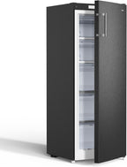 CHiQ FSD166NE4E Gefrierschrank 166 L, No Frost Technologie, Wechselbarer Türanschlag, Schwarzer Edelstahl, 144cm Höhe