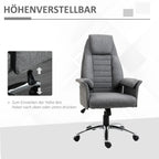 HOMCOM Bürostuhl Drehstuhl Retro Design höhenverstellbar grau