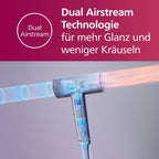Philips Hochgeschwindigkeits-Haartrockner Serie 8000, ThermoShield Advanced, Ionic, Stylingdüse & Diffusor, Kopfhautpflege, 1400 W, Rose Champagne, Modell BHD837/10