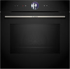 Bosch HMG7361B1, Serie 8 smarter Einbau-Backofen mit Mikrowellenfunktion, 60 x 60 cm, Made in Germany, Schwarz, Air Fry, Digitaler Bedienring, Touchdisplay, Automatikprogramme, Reinigungsunterstützung