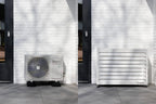 Qventi Abdeckung für Klimaanlage - Anthrazit/Grau - Aluminium - Schutzgitter - Verkleidung - Einfache Montage - Größe S - Außenmaße (LxBxH): 100 x 50 x 75 cm