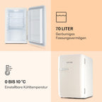 Klarstein Audrey Mini - kleiner Kühlschrank, kompakte Mini-Bar, freistehend, Kompressionskühlung, Fassungsvermögen, Kühlung: 0-10 °C, Mini-Kühlschrank mit 70 Liter Fassungsvermögen, rot