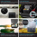 KESSER® Kompressor Kühlbox 2in1 Doppelzone Kühl & Gefrierfach elektrische Gefrierbox mit 2x Kühlakkus & LED-Touch-Bedienung | Kühlschrank Kühlung bis -20 °C für Camping, Auto, Lkw 12/24V 230V
