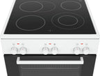Bosch HKR39C250 Serie 4 Elektro-Standherd, 60 cm breit, EcoClean Direct Reinigungshilfe, 3D Heißluft Backen auf 3 Ebenen, LED-Display-Steuerung, erweiterbare Kochzone für großes Kochgeschirr