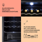 Klarstein Mini Kühlschrank mit Glastür für Zimmer, Getrnkekühlschrank mit Verstellbaren Ablagen, Kleiner 80 Liter, Indoor/Outdoor Kühlschrank Leise