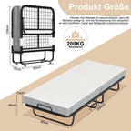 Sonnewelt Klappbett 90x200cm mit 13cm Dicke und Rollen