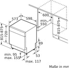Siemens SN63EX06VE, iQ300 Smarter Geschirrspüler, Vollintegrierte Spülmaschine, 60 cm, Besteckschublade, Extra leise, varioSpeed, Automatische Türöffnung, Dreifach rackMatic, infoLight, intesiveZone