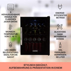 Klarstein Mini Kühlschrank mit Glastür für Zimmer, Getrnkekühlschrank mit Verstellbaren Ablagen, Kleiner 80 Liter, Indoor/Outdoor Kühlschrank Leise