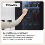 LG GSGV81PYLL Side by Side Kühlschrank, Klasse E, 635 L, Instaview, Kühlschrank mit Gefrierfach, Eis-, Crushed Ice- Wasserspender, Total NoFrost, Smart Inverter Kompressor, Wi-Fi