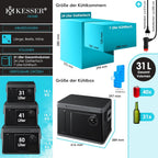 KESSER® Kompressor Kühlbox 2in1 Doppelzone Kühl & Gefrierfach elektrische Gefrierbox mit 2x Kühlakkus & LED-Touch-Bedienung | Kühlschrank Kühlung bis -20 °C für Camping, Auto, Lkw 12/24V 230V
