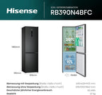 Hisense RB327N4AD2 Kühl-Gefrierkombination/ NoFrostPlus/ Multiflow 360°/ HolidayMode/ FreshZone/ 182,4 cm/ Kühlteil 171 l/ Gefrierteil 85 l/ 41 dB/ 287 kWh/ Jahr/ Edelstahl-Look