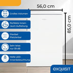 Exquisit Kühlschrank ohne Gefrierfach, 133 Liter, Vollraumkühlschrank freistehend, Türanschlag Wechselbar, KS516-V-H-010D weiss