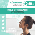 Bomann® Gefrierschrank klein mit 42L Nutzinhalt | Mini Gefrierschrank mit 2 herausnehmbaren Gitterablagen | Gefrierschrank mit wechselbarem Türanschlag & stufenloser Temperaturreglung |GB 7236 schwarz