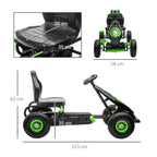 HOMCOM Gokart Kinderfahrzeug 3-fach verstellbarer Sitz Gummireifen