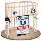 babybay Original Beistellbett aus massivem Buchenholz / kompakt & verwandelbar / Kinderbett Höhe stufenlos verstellbar & umweltfreundlich / mitwachsendes Babybett (weiß lackiert) / inkl. Matratze
