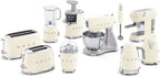 Smeg, ECF01WHEU Manual Espresso -Maschine, Cappuccino -System, Thermoblock, große Tassengehäuse und Doppelkaffeefunktion, 1 l Wassertank, kompakte Abmessungen, 1350W, Weiß