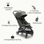 Bugaboo Butterfly ultrakompakter Reise-Kinderwagen, klein & leicht, einhändig faltbar und einfach zu lenken, ergonomischer City-Buggy für Babys ab 6 Monaten, mit viel Stauraum, Stormy Blue