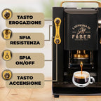 Faber PRO Total Deluxe Kaffeemaschine aus Messing, 44 mm Ese Papier, 1.3 liters, (Weiß)