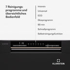 Klarstein ia 8 - Spülmaschine, Geschirrspüler, Freistehend, Teilintegriert, F, 55 cm breit, 8 Maßgedecke, 6 Programme, Aquastop, silber