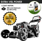 BRAST Benzin Rasenmäher mit Antrieb | 5,2kW (7PS) | 55cm Schnittbreite | viele Modelle | TÜV | 30-80mm Schnitthöhe | 60L Fangkorb | 4 Takt OHV Motor | Stahlgehäuse | Power