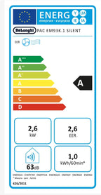 De'Longhi Pinguino PAC EL112 CST WiFi, Mobile Klimaanlage mit MyEcoRealFeel-Technologie für Räume bis zu 110 m³,11.000 BTU/h, 2,9 kW, 63 dB, Entfeuchtungsfunktion, A+, App- und Sprachsteuerung, Weiß