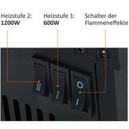 HOMCOM Elektrokamin mit Flammeneffekt & 2 Heizstufen
