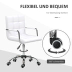 HOMCOM Bürostuhl Drehstuhl höhenverstellbar Kunstleder Weiß