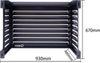 Qventi Abdeckung für Klimaanlage - Anthrazit/Grau - Aluminium - Schutzgitter - Verkleidung - Einfache Montage - Größe S - Außenmaße (LxBxH): 100 x 50 x 75 cm
