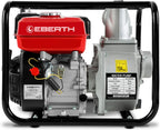 EBERTH 5,5PS Wasserpumpe mit 30.000l/h und 30m Förderhöhe, 2 Zoll Anschluss, Gartenpumpe Schmutzwasserpumpe mit 4-Takt-Motor und 7m Ansaughöhe, Benzin Pumpe, Seilzugstart, Metallfuß, Tragegriff